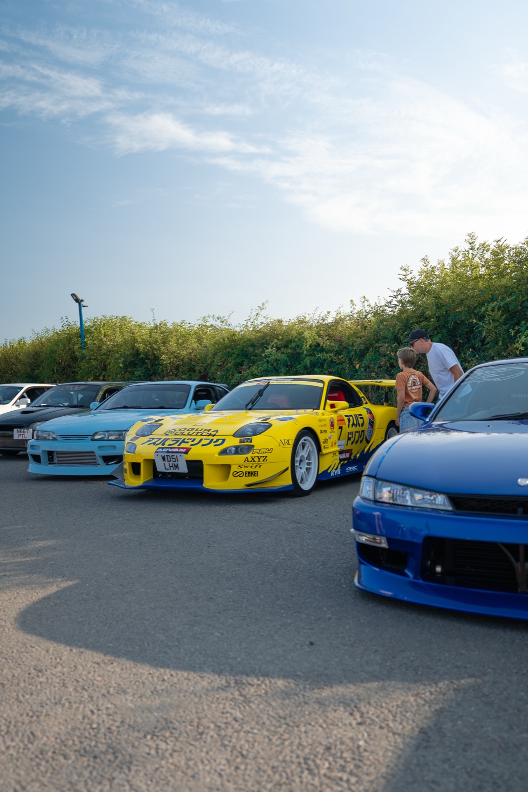 July Evening Meet — golden hour cars and crowd