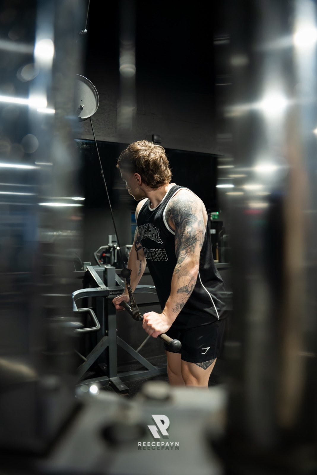 Gym photography — cable-machine shoot for a client
