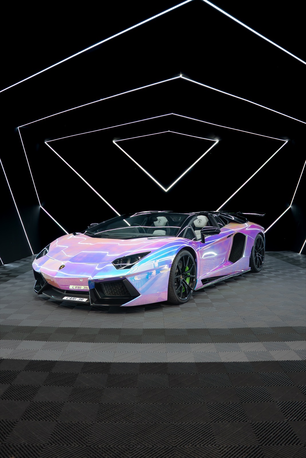 Iridescent Lamborghini Aventador wrap in studio — Wrap Capital