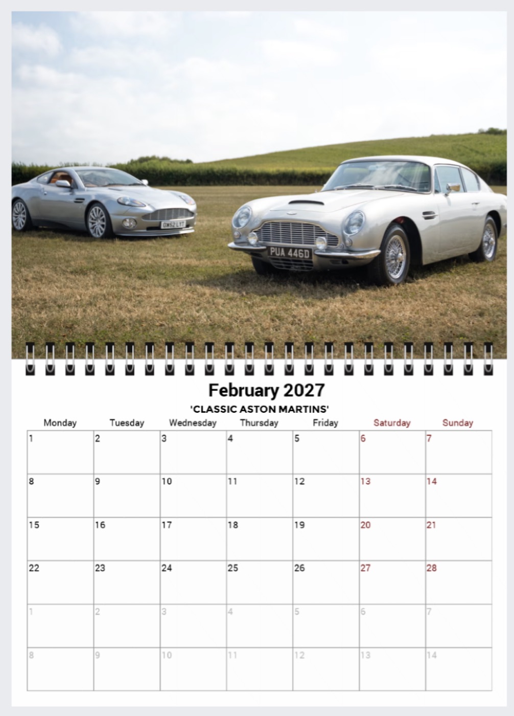 2027 calendar — February