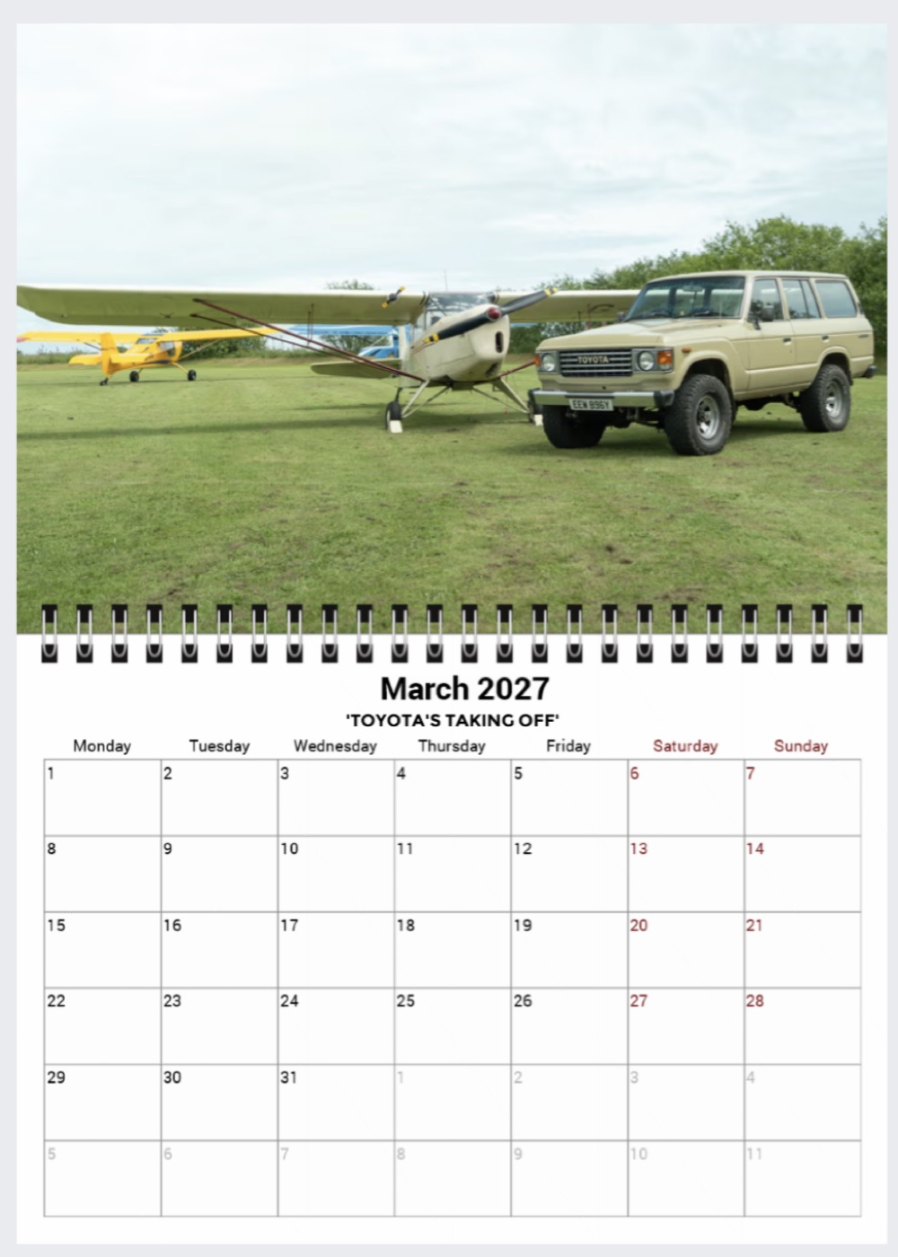 2027 calendar — March