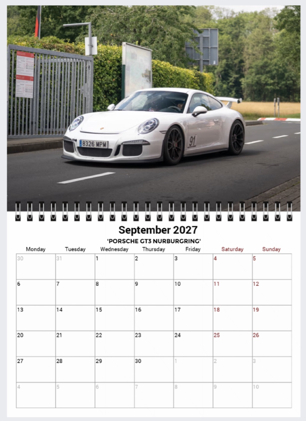 2027 calendar — September